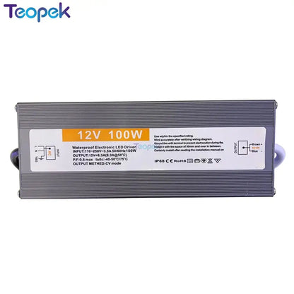 Ultra-thin IP67 Waterproof Power Supply DC12V /24V  60W 100W 150W 200W 250W 300W led strip light transformer