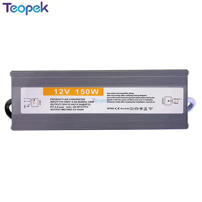 Ultra-thin IP67 Waterproof Power Supply DC12V /24V  60W 100W 150W 200W 250W 300W led strip light transformer