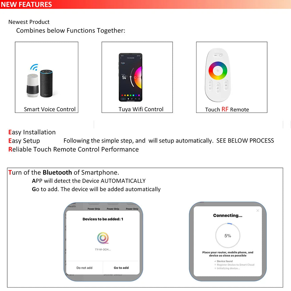 Zigbee WiFi LED Controller 12V 24V DIM CCT RGB RGBW RGBCCT LED Strip Smart Controller Work With Tuya Alexa Google Home