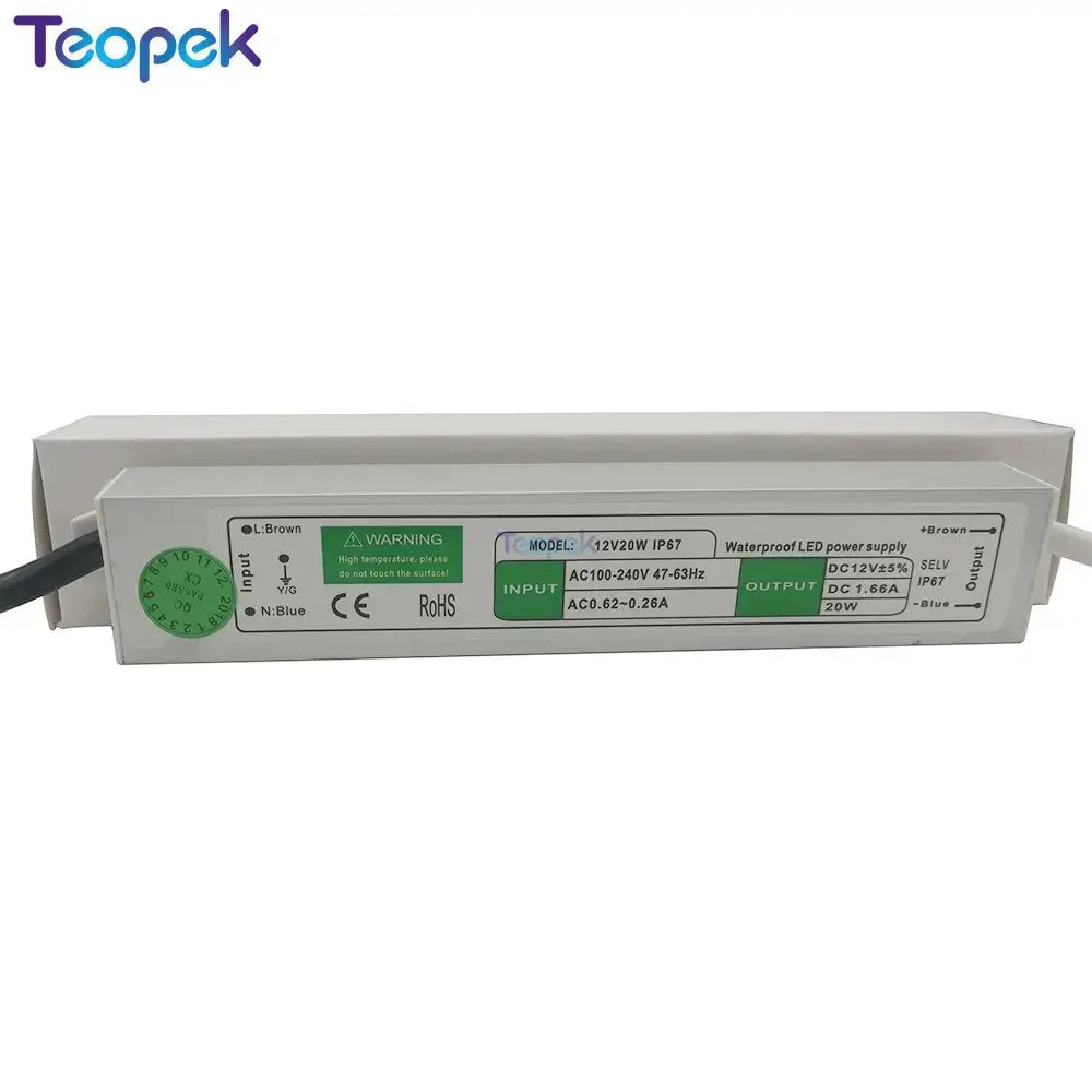 IP67 Waterproof AC To DC 12V/24V 10W  20W 25W 30W 36W 50W 60W 100W 120W 150W 200W 300w 400w Switching Power Supply Transformer