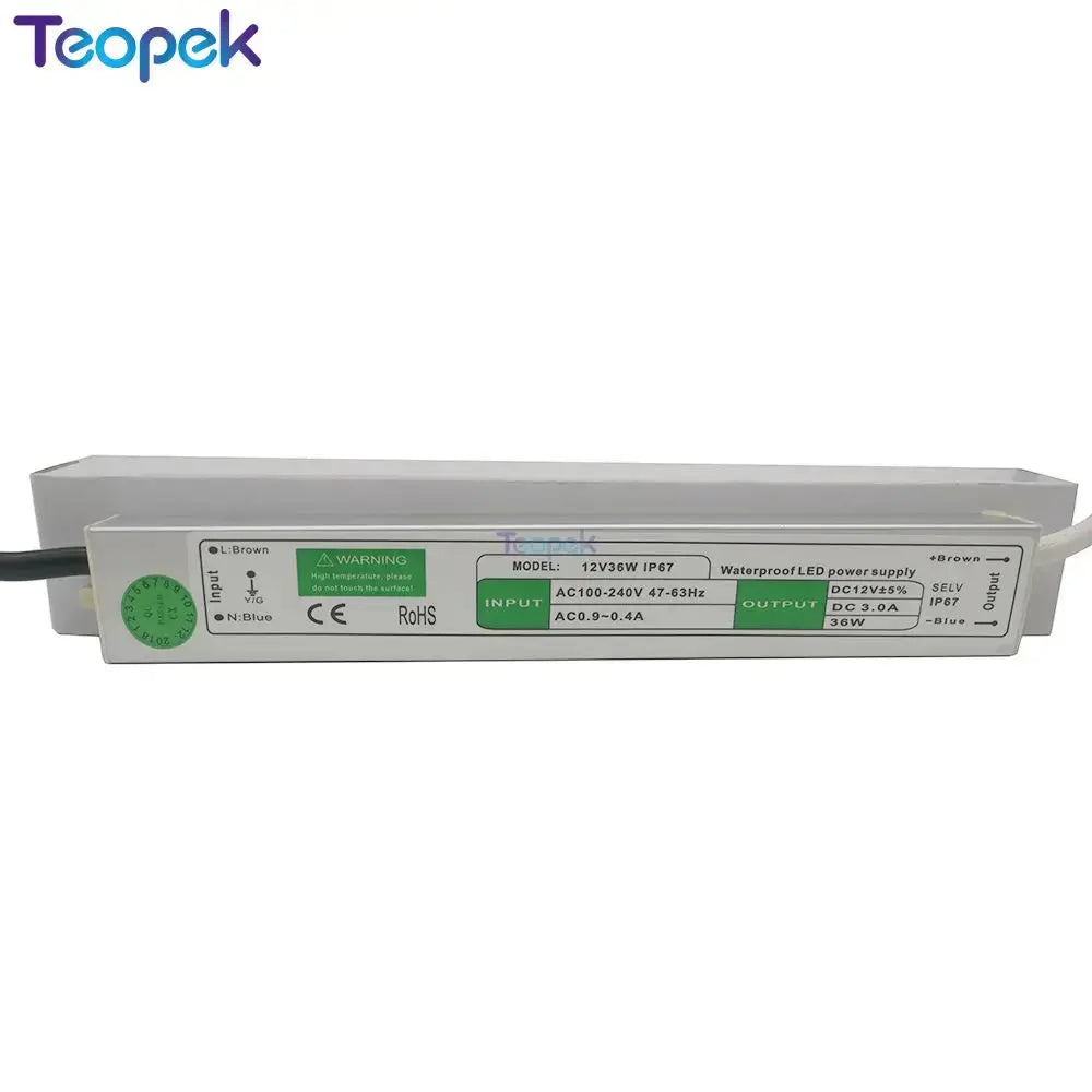 IP67 Waterproof AC To DC 12V/24V 10W  20W 25W 30W 36W 50W 60W 100W 120W 150W 200W 300w 400w Switching Power Supply Transformer