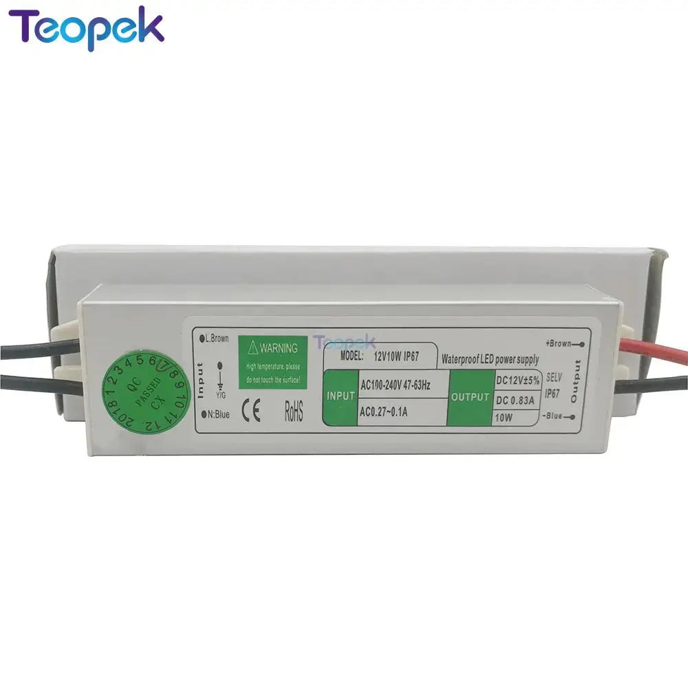 IP67 Waterproof AC To DC 12V/24V 10W  20W 25W 30W 36W 50W 60W 100W 120W 150W 200W 300w 400w Switching Power Supply Transformer