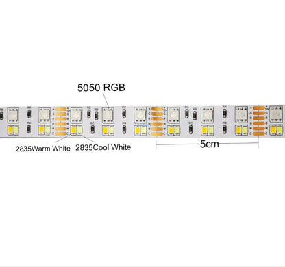 Ruban LED Double Rangée RGBCCT – 180 LED/m, 5m 15mm