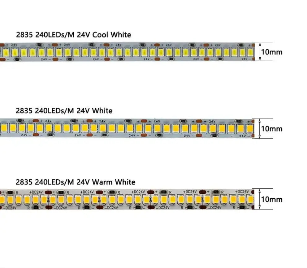 Ruban LED DC24V 2835 – 240 LEDs/m,5m/ 10mm