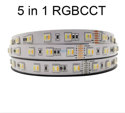 Ruban LED RGB+CCT 5-en-1 – 5m-DC12V/24V