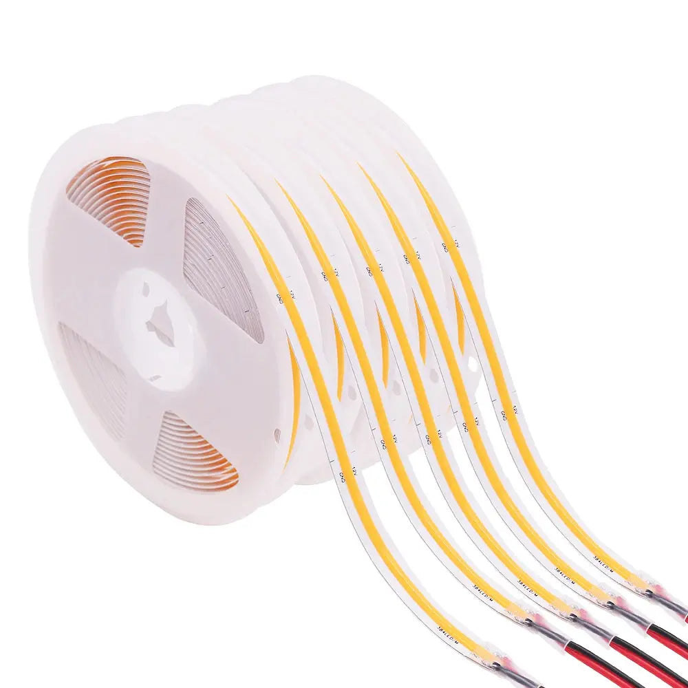 COB LED Strip 320 384 480 528 LEDs High Density Flexible FCOB LED Lights DC12V 24V RA90 3000K 4000K 6000K Dimmable LED Tape 5m LumineaLED