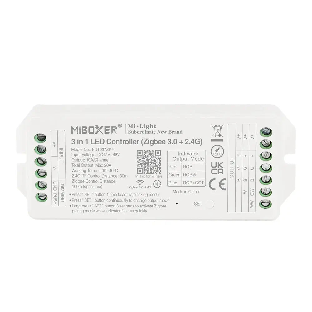 Contrôleur Ruban LED Miboxer ZigBee + 2.4G RF FUT035ZP+ / FUT037ZP+ 20A