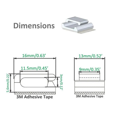 50pcs Self-adhesive Wire Bundle Holder Tie Mount Clip for 10mm wide Fix LED Strip lights Connector Tie Mount Suitable