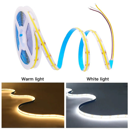 Ruban LED COB CCT – 608 LED/m, 5m, CRI90+/ 24V Dimmable