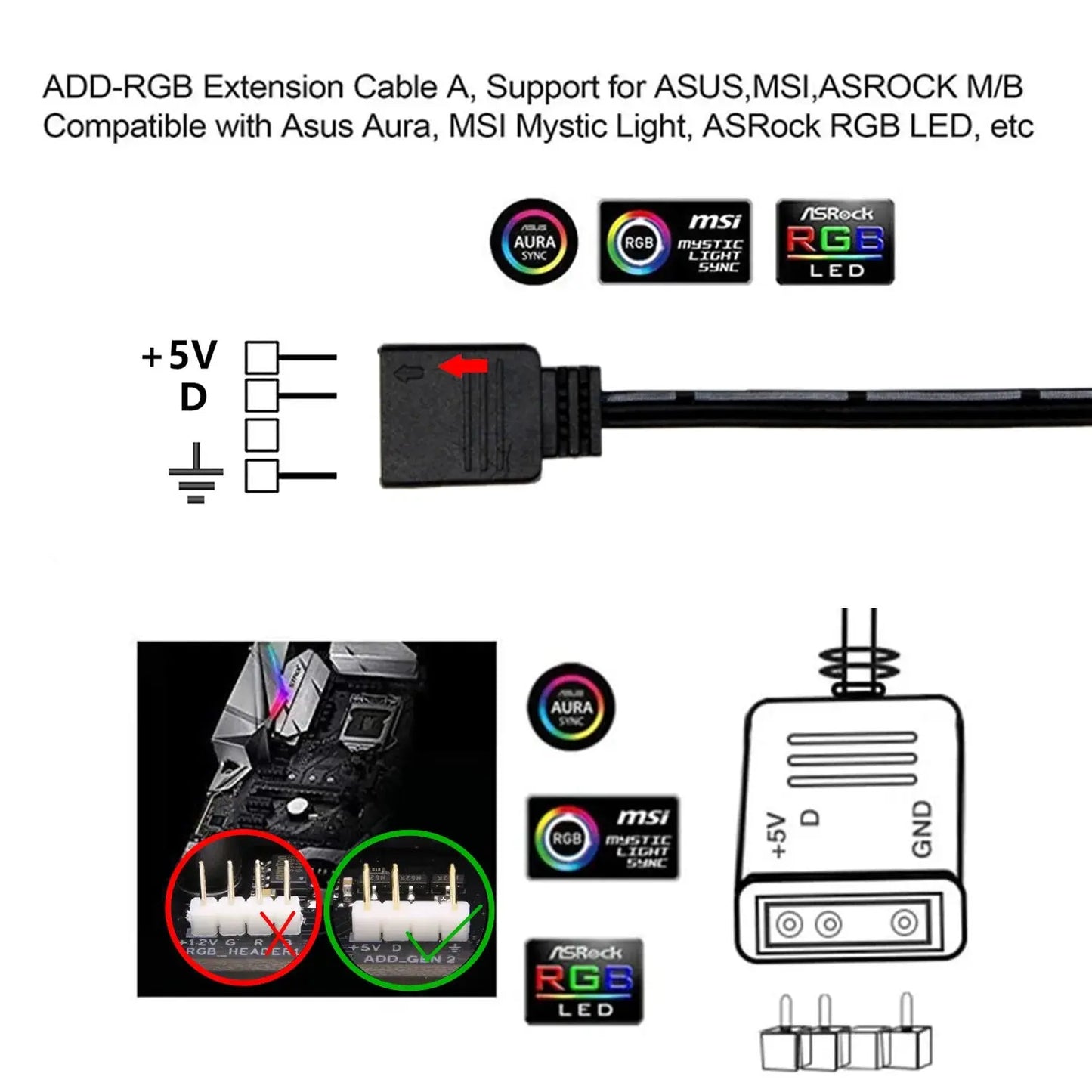 Ruban LED ARGB Compatible avec ASUS – 60 LED/m, Adressable