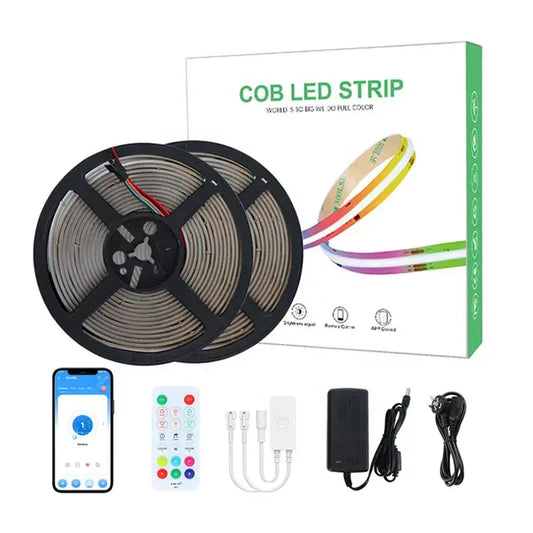 WS2811 COB LED Strip Kit 5m 10m Dream Color Changing RGBIC Music Sync Smart 24V 720LEDS/M Tape For Home Room Party Decor LumineaLED