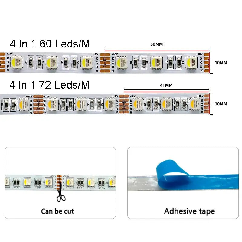 Ruban LED SMD5050 RGBW 4-en-1, 5m,24V