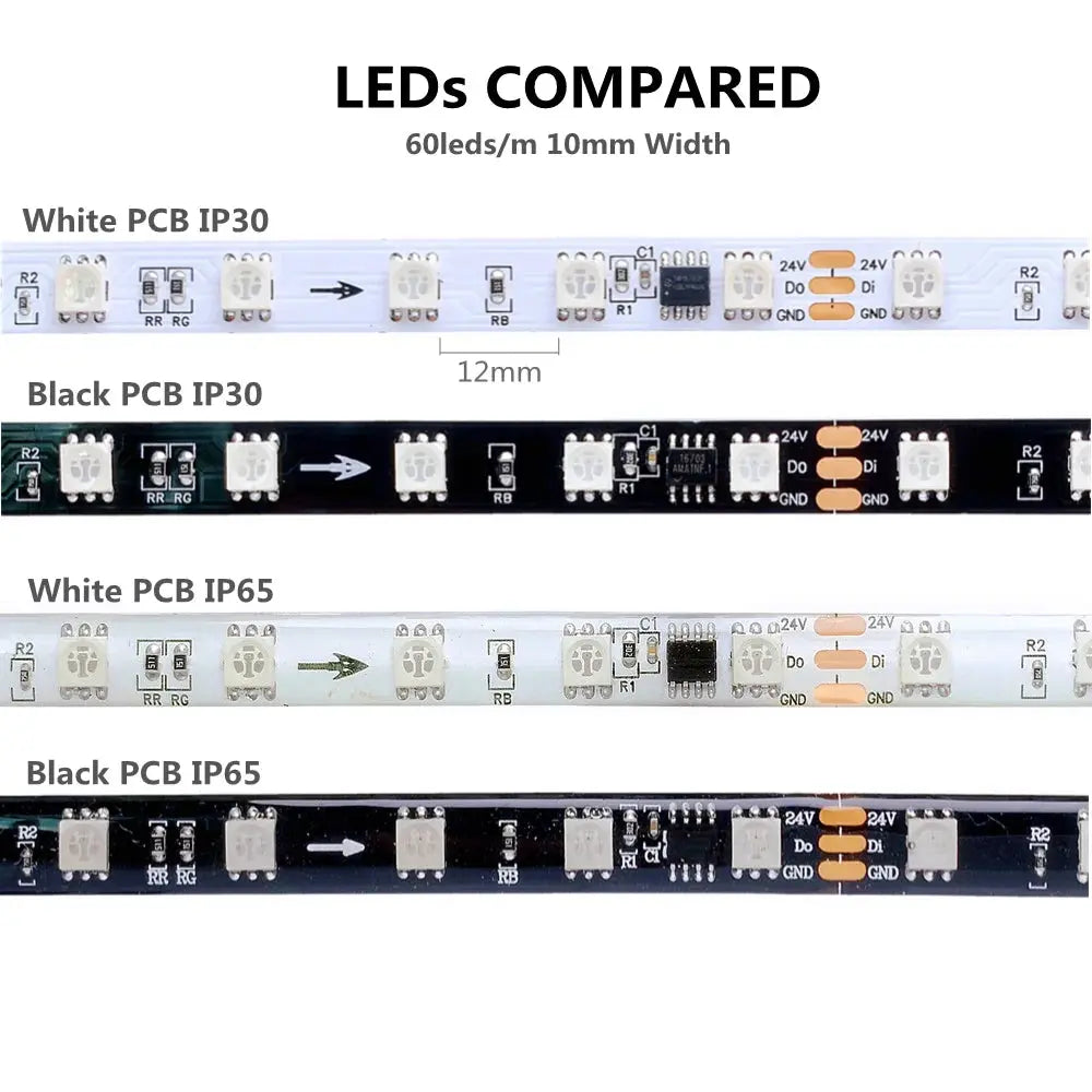 Ruban LED RGB Adressable 60 LED/m,5050 Pixel  24V